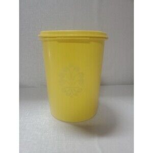 Tupperware Canister Orange Servalier #811 with Sunburst Lid #812 Vintage